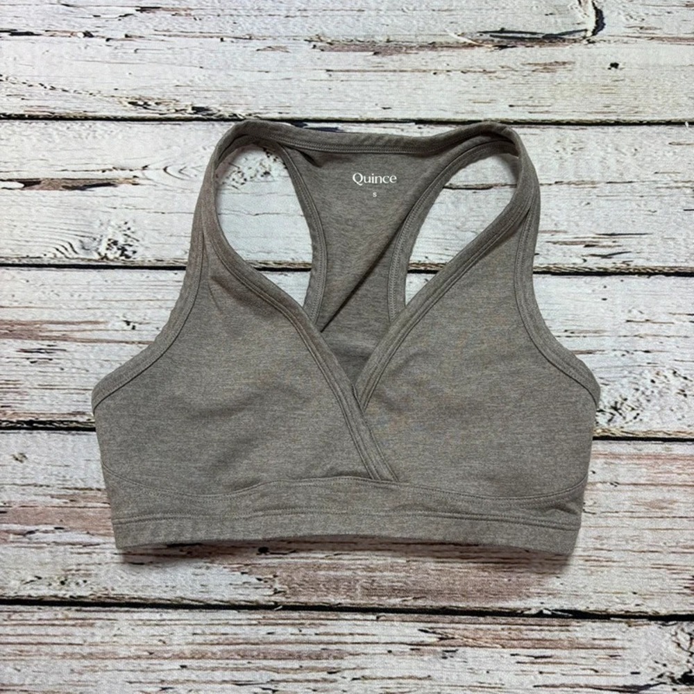 Quince Women's Brown Racerback Sports Bra Size S